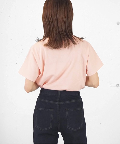 tiptop（ティップトップ）の「イニシャル刺繍ショートT（Tシャツ/カットソー・レディース・A/ピンク/オフホワイト・FREE）」の9枚目の写真