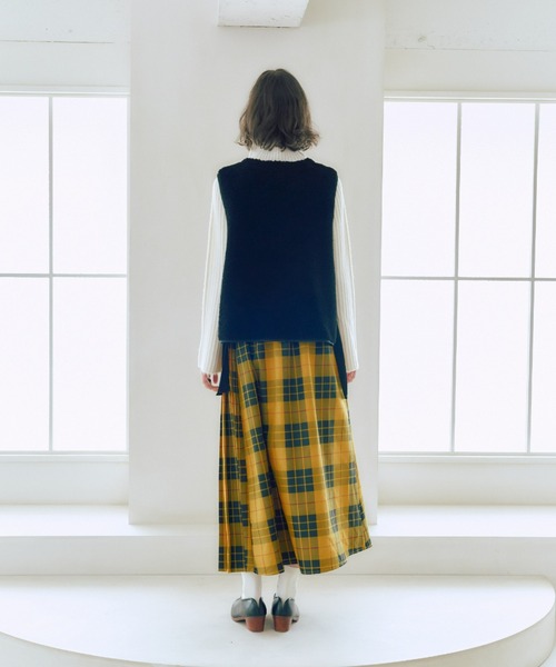 manana suerte（マニャーナスエルテ）の「サイドリボンボアベスト（ベスト・レディース・ブラック/オフホワイト・FREE）」の8枚目の写真