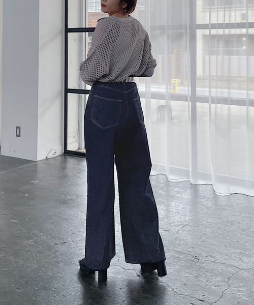 PAGEBOY（ページボーイ）の「メッシュポロニット（ニット/セーター・レディース・ブラック/オフホワイト/グレイッシュベージュ/コーラルピンク/ブラウン系その他/ロイヤルブルー・FREE）」の20枚目の写真