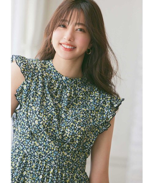 index(インデックス)の「◆ミニフラワーフリルプリーツワンピース【WEB限定サイズ】(ワンピース・レディース・グリーン系その他2/ホワイト系3/ブラック系・40/38/42/36)」の4枚目の写真