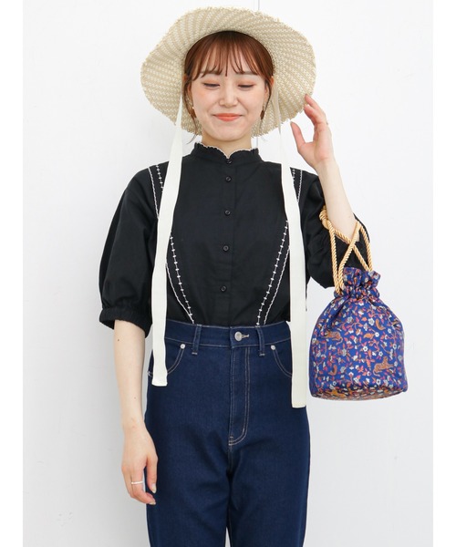 ehka sopo（エヘカソポ）の「刺繍スタンドレースブラウス（シャツ/ブラウス・レディース・オフホワイト/キナリ/ブラック・ﾌﾘ-）」の3枚目の写真