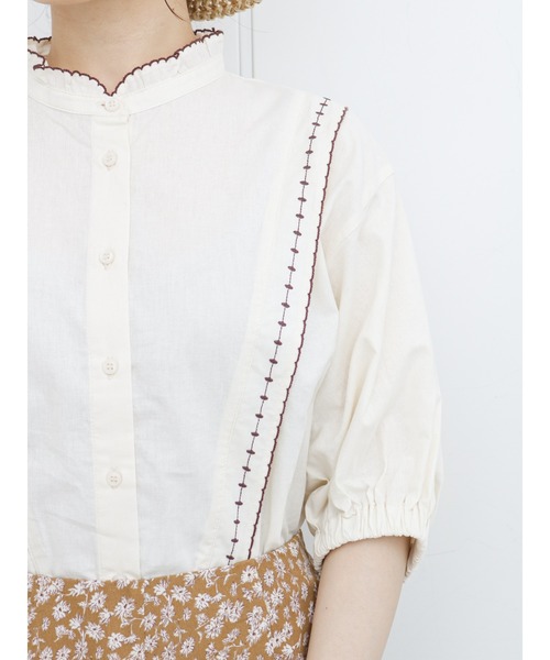 ehka sopo（エヘカソポ）の「刺繍スタンドレースブラウス（シャツ/ブラウス・レディース・オフホワイト/キナリ/ブラック・ﾌﾘ-）」の15枚目の写真