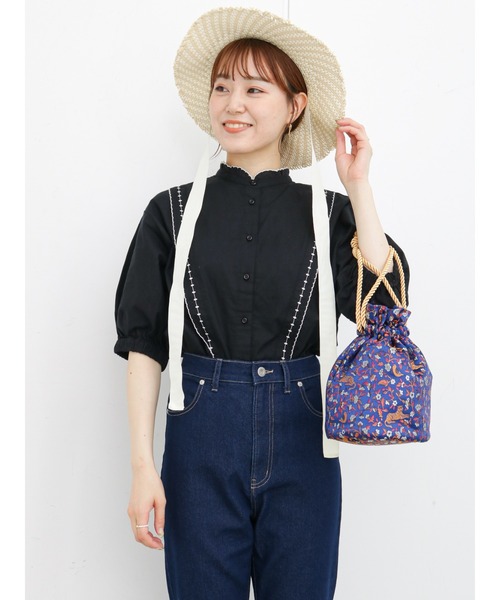 ehka sopo（エヘカソポ）の「刺繍スタンドレースブラウス（シャツ/ブラウス・レディース・オフホワイト/キナリ/ブラック・ﾌﾘ-）」の9枚目の写真