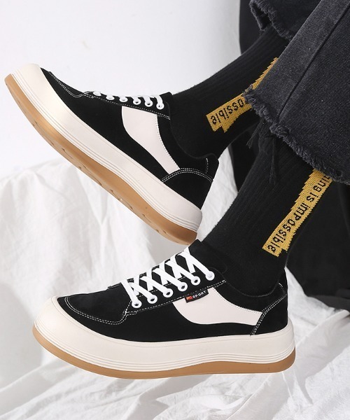 SILVER BULLET（シルバーバレット）の「『SILVER BULLET SELECT AC/シルバーバレットセレクト』ライン入り厚底スニーカー（スニーカー・メンズ・グリーン/ベージュ/ブラック/ベージュ系1/ブラック系1・40/42/44）」の2枚目の写真