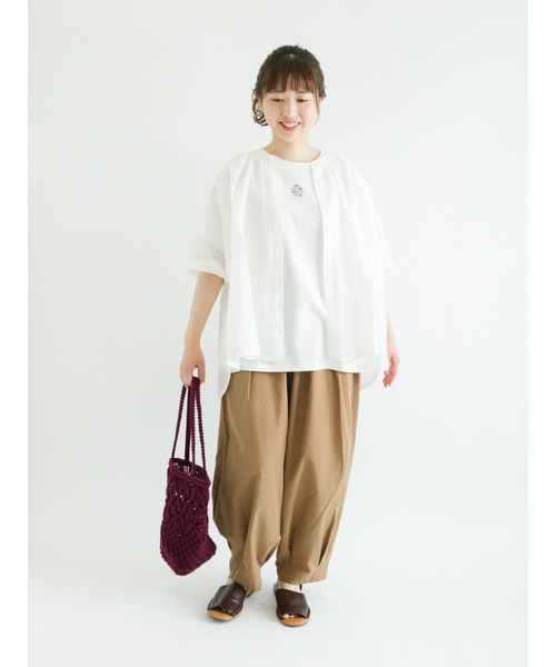 Samansa Mos2（サマンサ モスモス）の「刺繍アソートTシャツ（Tシャツ/カットソー・レディース・オフホワイト/キナリ/ネイビー・ﾌﾘ-）」の19枚目の写真