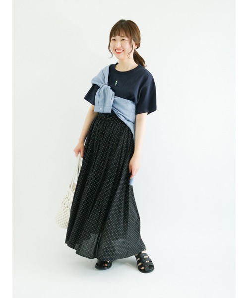 Samansa Mos2（サマンサ モスモス）の「刺繍アソートTシャツ（Tシャツ/カットソー・レディース・オフホワイト/キナリ/ネイビー・ﾌﾘ-）」の10枚目の写真