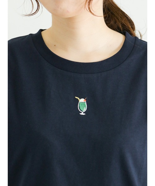 Samansa Mos2（サマンサ モスモス）の「刺繍アソートTシャツ（Tシャツ/カットソー・レディース・オフホワイト/キナリ/ネイビー・ﾌﾘ-）」の17枚目の写真