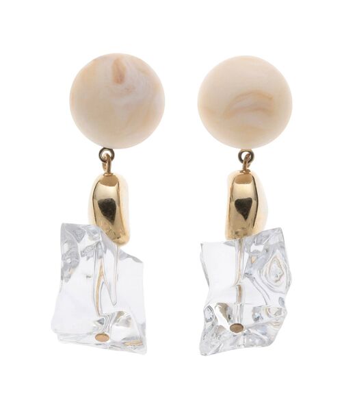 dazzlin（ダズリン）の「クリアウッドピアス（ピアス（両耳用）・レディース・ブラウン/オレンジ/クリア・FREE）」の3枚目の写真