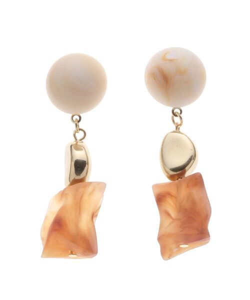 dazzlin（ダズリン）の「クリアウッドピアス（ピアス（両耳用）・レディース・ブラウン/オレンジ/クリア・FREE）」の4枚目の写真