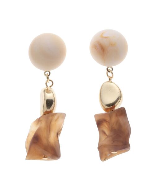 dazzlin（ダズリン）の「クリアウッドピアス（ピアス（両耳用）・レディース・ブラウン/オレンジ/クリア・FREE）」の8枚目の写真