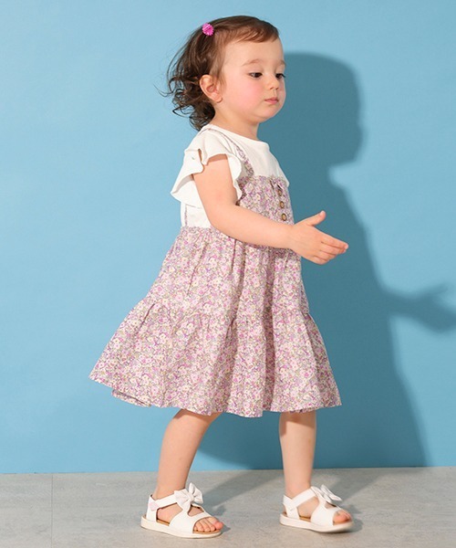 kladskap（クレードスコープ）の「花柄フレア袖ドッキングワンピース（ワンピース・キッズ・ブルー/ピンク・100cm/90cm/120cm/110cm/80ｃｍ）」の13枚目の写真