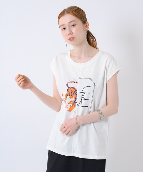 TRANOI（トラノイ）の「TRANOI. TORALOVETEE（Tシャツ/カットソー・レディース・ブラック/ホワイト・FREE）」の4枚目の写真