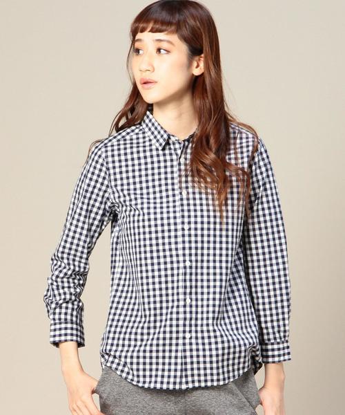 BEAUTY&YOUTH UNITED ARROWS（ビューティーアンドユースユナイテッドアローズ）の「BYBC コットンギンガムレギュラーシャツ ¨◆（シャツ/ブラウス・レディース・ブラック/ワインレッド/ネイビー・SMALL/MEDIUM）」の3枚目の写真