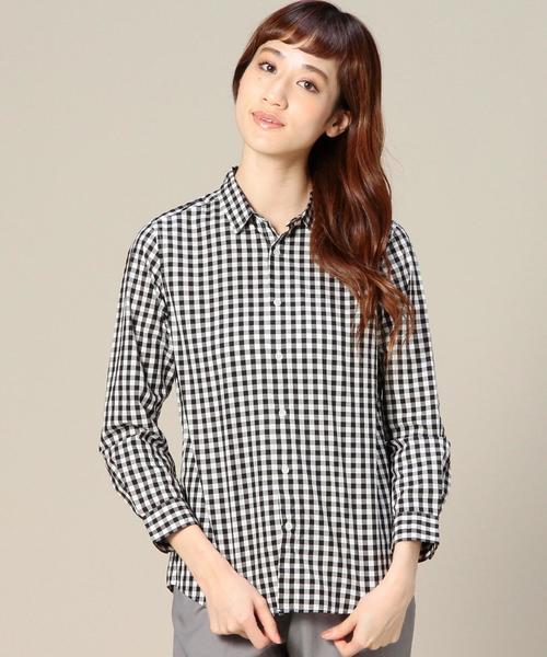 BEAUTY&YOUTH UNITED ARROWS（ビューティーアンドユースユナイテッドアローズ）の「BYBC コットンギンガムレギュラーシャツ ¨◆（シャツ/ブラウス・レディース・ブラック/ワインレッド/ネイビー・SMALL/MEDIUM）」の2枚目の写真