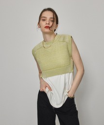 PUBLIC TOKYO | ショートヘムメッシュニット/ウォッシャブル(ニット/セーター)