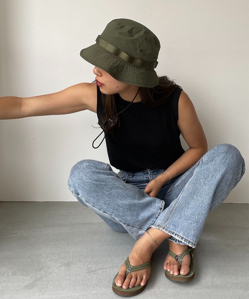 CANAL JEAN(キャナルジーン)の「El mar(エルマール) ナイロンサファリハット(ハット・レディース・ブラック/ベージュ/カーキ・ONE SIZE)」の15枚目の写真