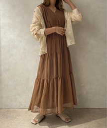 【apres jour clair】楊柳ティアードワンピース【ZOZOTOWN限定アイテム】