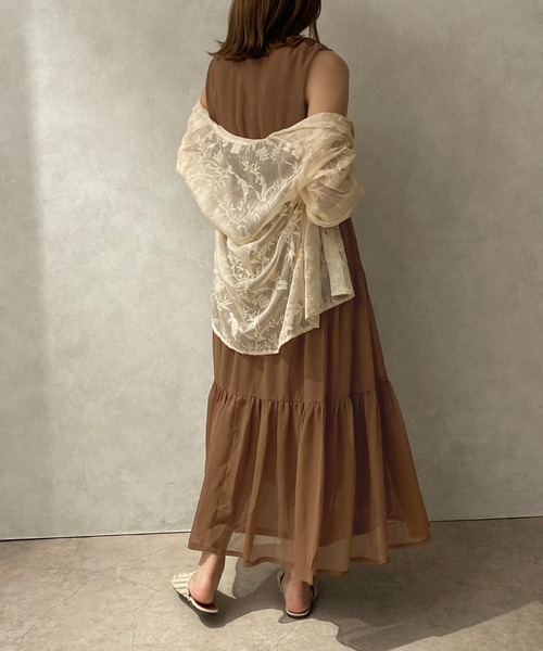 apres jour clair（アプレジュールクレア）の「【apres jour clair】楊柳ティアードワンピース【ZOZOTOWN限定アイテム】（ワンピース・レディース・ベージュ/オレンジ/アイボリー/ブラウン系その他・X-LARGE/フリー）」の20枚目の写真