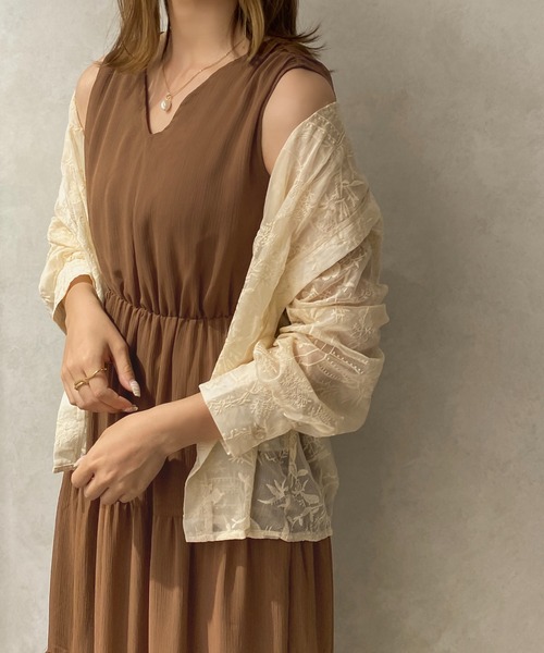 apres jour clair（アプレジュールクレア）の「【apres jour clair】楊柳ティアードワンピース【ZOZOTOWN限定アイテム】（ワンピース・レディース・ベージュ/オレンジ/アイボリー/ブラウン系その他・X-LARGE/フリー）」の21枚目の写真