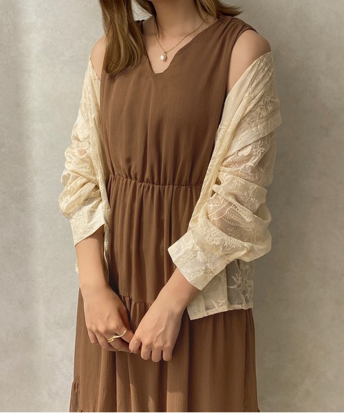 apres jour clair（アプレジュールクレア）の「【apres jour clair】楊柳ティアードワンピース【ZOZOTOWN限定アイテム】（ワンピース・レディース・ベージュ/オレンジ/アイボリー/ブラウン系その他・X-LARGE/フリー）」の22枚目の写真