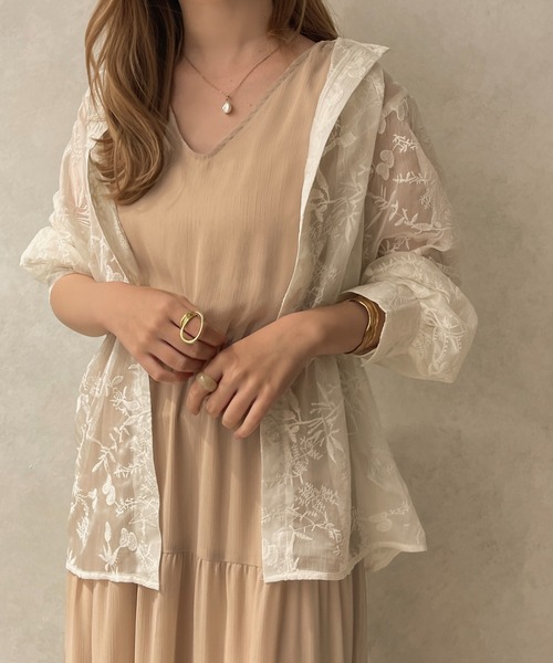 apres jour clair（アプレジュールクレア）の「【apres jour clair】楊柳ティアードワンピース【ZOZOTOWN限定アイテム】（ワンピース・レディース・ベージュ/オレンジ/アイボリー/ブラウン系その他・X-LARGE/フリー）」の13枚目の写真