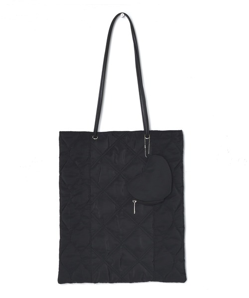 w closet(ダブルクローゼット)の「ハートポーチ付きキルティングトートバッグ(トートバッグ・レディース・ブラック/カーキ/アイボリー/ラベンダー・FREE)」の22枚目の写真
