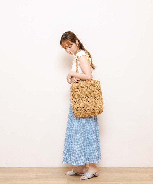 flower（フラワー）の「サマリーチェックスカート（スカート・レディース・ブラック/ブルー・FREE）」の7枚目の写真