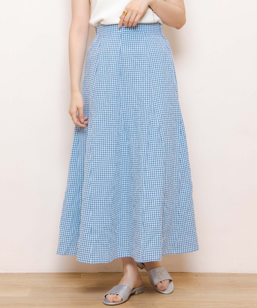 flower（フラワー）の「サマリーチェックスカート（スカート・レディース・ブラック/ブルー・FREE）」の9枚目の写真