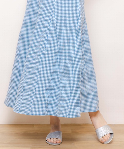 flower（フラワー）の「サマリーチェックスカート（スカート・レディース・ブラック/ブルー・FREE）」の10枚目の写真