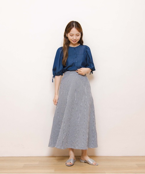 flower（フラワー）の「サマリーチェックスカート（スカート・レディース・ブラック/ブルー・FREE）」の18枚目の写真