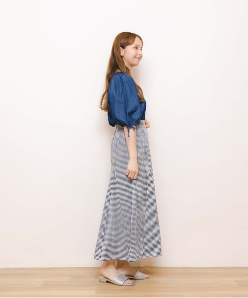 flower（フラワー）の「サマリーチェックスカート（スカート・レディース・ブラック/ブルー・FREE）」の19枚目の写真