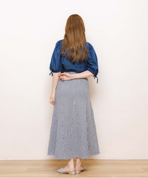 flower（フラワー）の「サマリーチェックスカート（スカート・レディース・ブラック/ブルー・FREE）」の20枚目の写真
