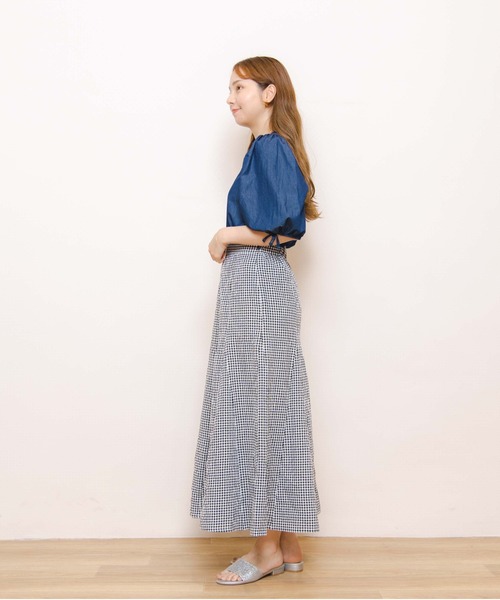 flower（フラワー）の「サマリーチェックスカート（スカート・レディース・ブラック/ブルー・FREE）」の21枚目の写真