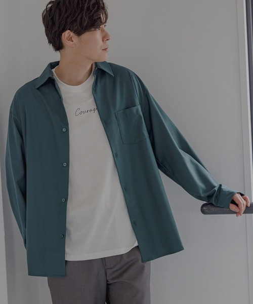 LAKOLE(ラコレ)の「スムースTRレギュラーシャツ / 349176(シャツ/ブラウス・メンズ・アイボリー/ブラック/グリーン/ブルー/パープル/ライトブルー/ライトグリーン/テラコッタ/ナチュラル・MEDIUM/LARGE)」の6枚目の写真