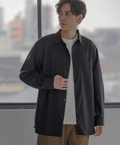 LAKOLE(ラコレ)の「スムースTRレギュラーシャツ / 349176(シャツ/ブラウス・メンズ・アイボリー/ブラック/グリーン/ブルー/パープル/ライトブルー/ライトグリーン/テラコッタ/ナチュラル・MEDIUM/LARGE)」の3枚目の写真