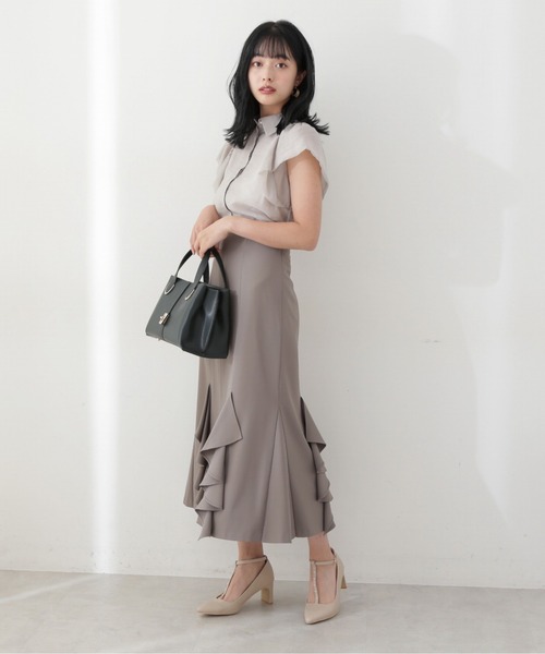 PROPORTION BODY DRESSING（プロポーションボディドレッシング）の「＜Ｅ＞バルーンスリーブラッフルブラウス / 1212217801（シャツ/ブラウス・レディース・グレー/オレンジ・FREE）」の3枚目の写真