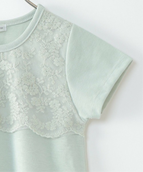 ikka(イッカ)の「【キッズ】フロントレースフラシT(100~160cm)(Tシャツ/カットソー・キッズ・ライム/オフホワイト・160/120/130/140/110/150/100)」の8枚目の写真
