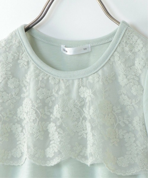 ikka(イッカ)の「【キッズ】フロントレースフラシT(100~160cm)(Tシャツ/カットソー・キッズ・ライム/オフホワイト・160/120/130/140/110/150/100)」の6枚目の写真
