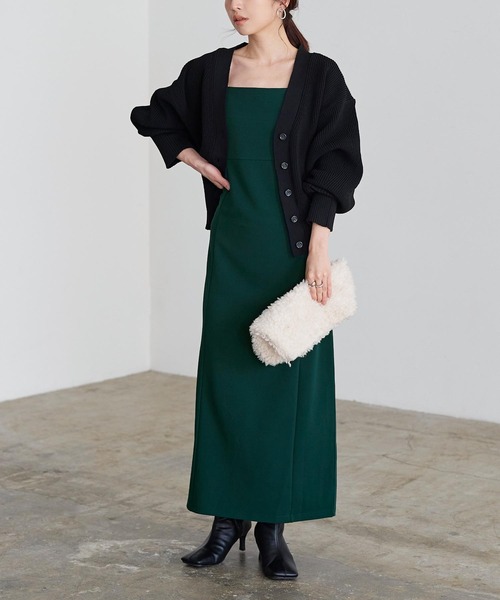 KOBE LETTUCE（コウベレタス）の「カットジョーゼットストレートキャミソールワンピース（ワンピース・レディース・ブラック/グリーン/モカ/ブラック系/ブラウン系/グリーン系/ブラウン系2/ブラウン系1/ネイビー系/ネイビー/ブラウン系3/ブラック系1/グリーン系1/ネイビー系1/ピンク系/チャコール/ピンク系1/ホワイト系1/グレー系/ホワイト系2/ブルー系1/グレー系1/ピンク系2/ホワイト系/ライトブルー/ブルー系/ブラウン系4・1/2/3）」の16枚目の写真