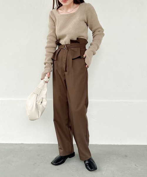 セール】ハイウエストベルトセットテーパードパンツ（その他パンツ  