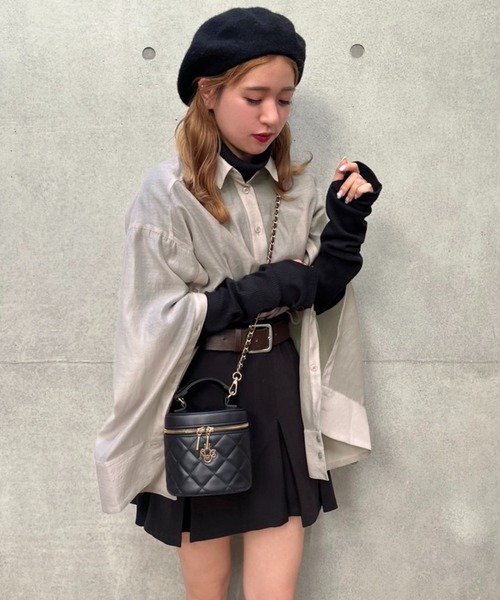 one after another NICE CLAUP（ワンアフターアナザーナイスクラップ）の「ベルト付きプリーツミニスカート（スカート・レディース・ブラック/ブラウン/ベージュ/ケミカルウォッシュ・FREE）」の20枚目の写真