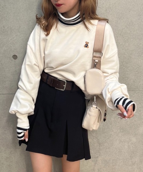 one after another NICE CLAUP（ワンアフターアナザーナイスクラップ）の「ベルト付きプリーツミニスカート（スカート・レディース・ブラック/ブラウン/ベージュ/ケミカルウォッシュ・FREE）」の19枚目の写真