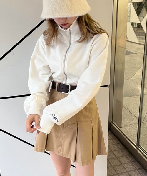 one after another NICE CLAUP（ワンアフターアナザーナイスクラップ）の「ベルト付きプリーツミニスカート（スカート・レディース・ブラック/ブラウン/ベージュ/ケミカルウォッシュ・FREE）」の22枚目の写真