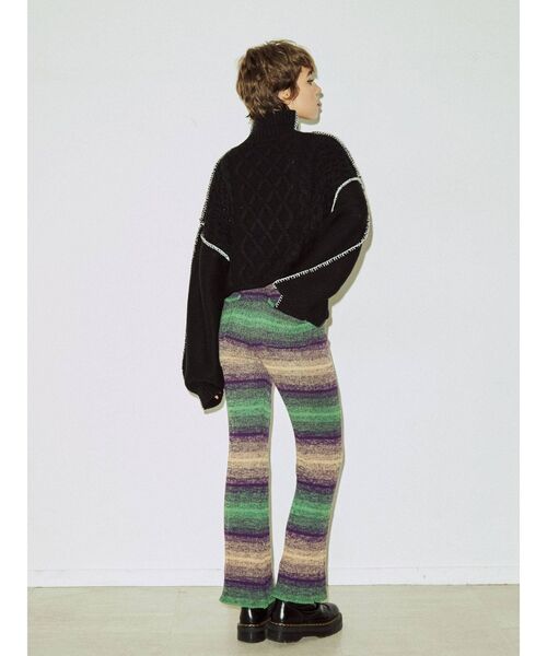 jouetie（ジュエティ）の「クロップドステッチニット（ニット/セーター・レディース・オレンジ/ブラック/ブルー/グリーン・MEDIUM）」の12枚目の写真