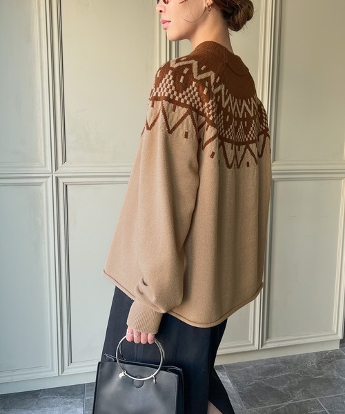 machatt フェアアイルニット（ベージュ） MACHATTマチャット／フェアアイルニット／ベージュ／