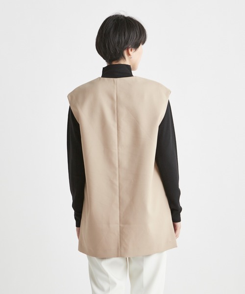 INED CLARO(イネドクラロ)の「Vネックベスト【セットアップ対応】(ベスト・レディース・ベージュ/ネイビー/キャメル・フリー)」の10枚目の写真