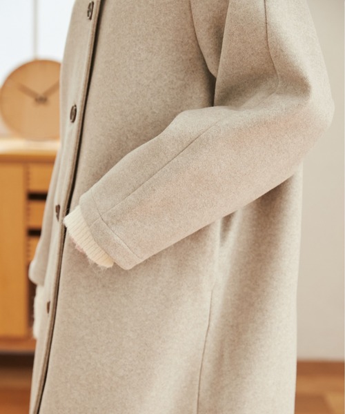 ANGIE（アンジー）の「ウールライクステンカラーコート（ステンカラーコート・レディース・ブラック/杢グレー/ライトベージュ・FREE）」の5枚目の写真