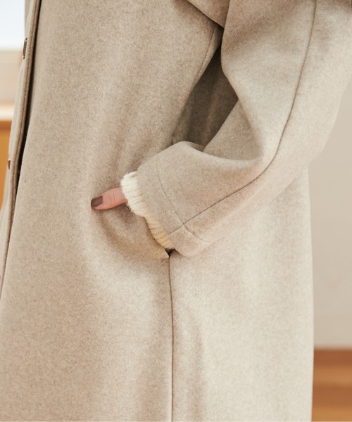 ANGIE（アンジー）の「ウールライクステンカラーコート（ステンカラーコート・レディース・ブラック/杢グレー/ライトベージュ・FREE）」の6枚目の写真