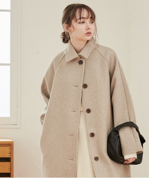 ANGIE（アンジー）の「ウールライクステンカラーコート（ステンカラーコート・レディース・ブラック/杢グレー/ライトベージュ・FREE）」の15枚目の写真