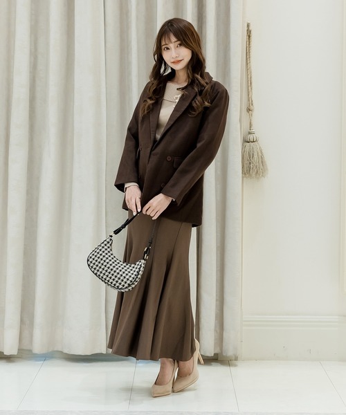 Julia Boutique（ジュリアブティック）の「千鳥格子柄ハーフムーンバッグ/22576（ハンドバッグ・レディース・ブラック・ONE）」の3枚目の写真
